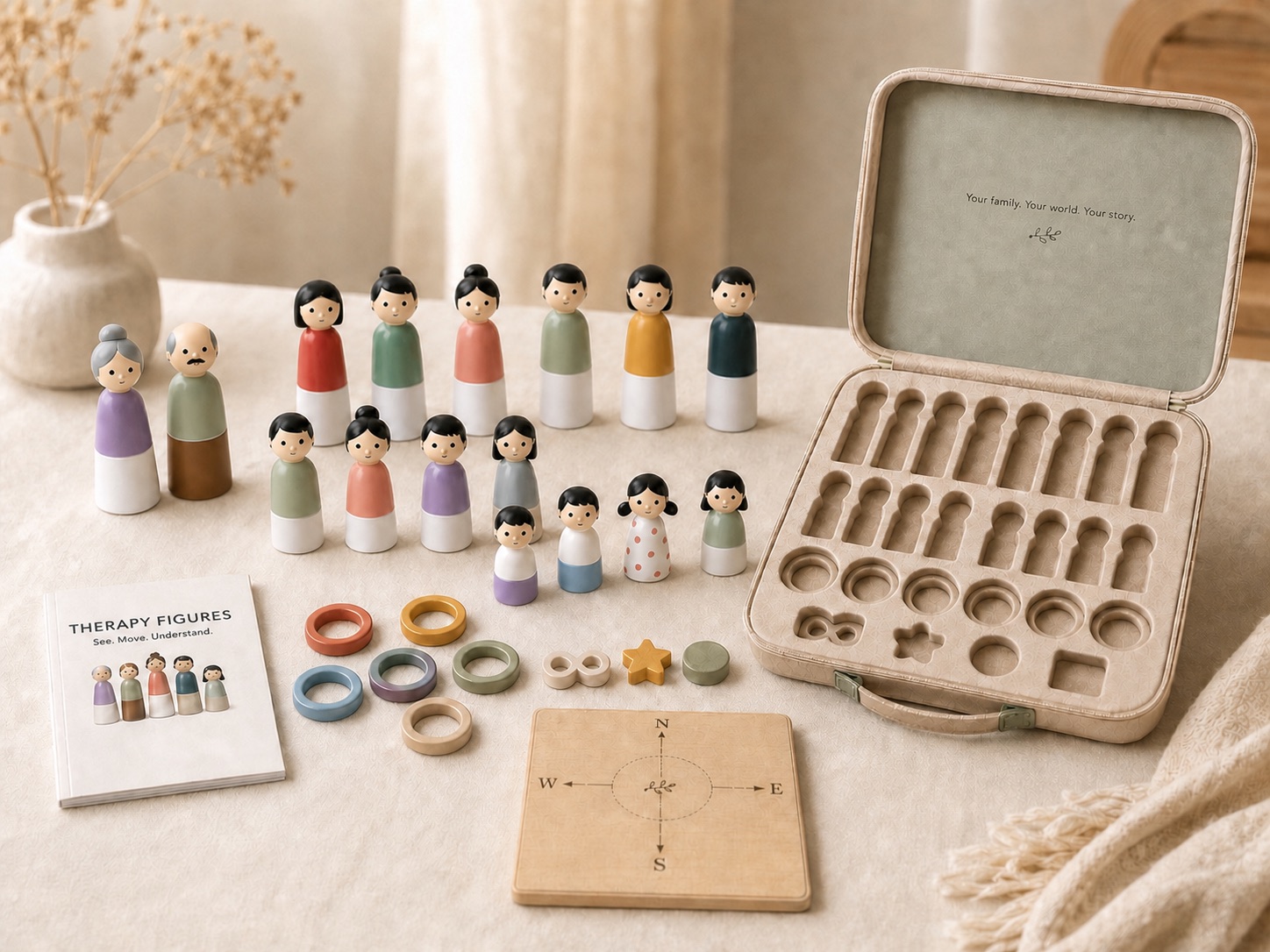 The full Therapy Figures Core Set with figures, accessories, board, manual and case